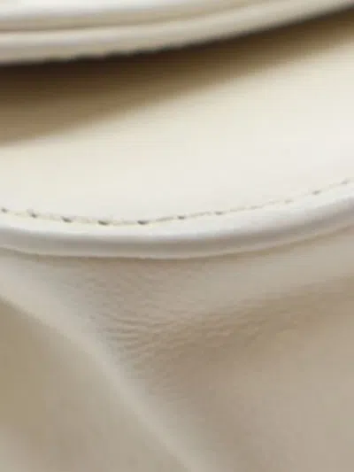 Pre-owned Chanel 2017-2018 Small Cc Chevron Sheepskin Subtle Flap Crossbody Bag In White