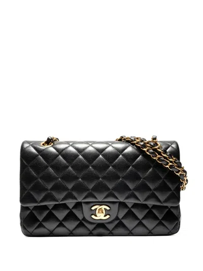 Pre-owned Chanel 2017-2019 Double Flap Matelasse Shoulderbag In Black