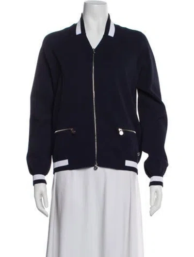 Pre-owned Chanel 2017 Bomber Jacket In Blue