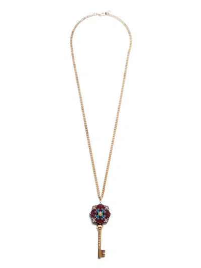 Pre-owned Chanel 2017 Camellia Key Necklace In Gold