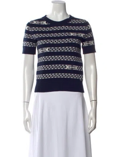 Pre-owned Chanel 2017 Cashmere Sweater In Blue