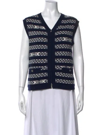Pre-owned Chanel 2017 Cashmere Sweater In Blue