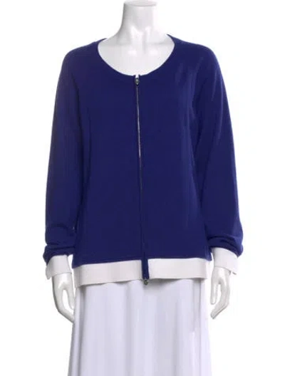 Pre-owned Chanel 2017 Cashmere Sweater In Blue/white