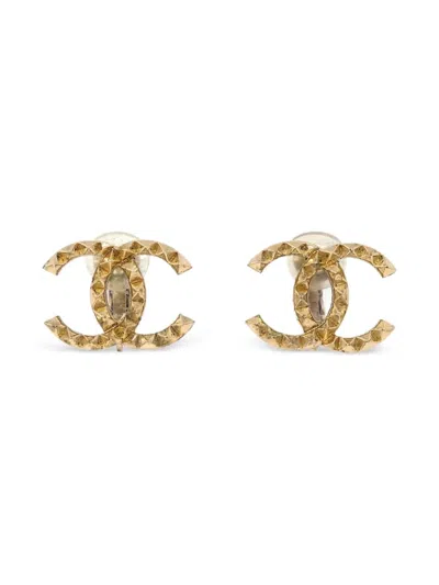 Pre-owned Chanel 2017 Cc Clip-on Earrings In Gold