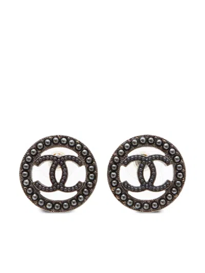 Pre-owned Chanel 2017 Cc Earrings In Silver