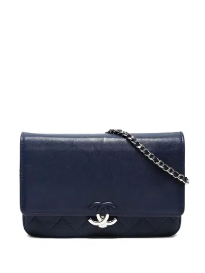 Pre-owned Chanel 2017 Cc Mark Shoulder Bag In Blue