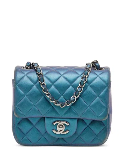 Pre-owned Chanel 2017 Cc Turn-lock Flap Shoulder Bag In Blue