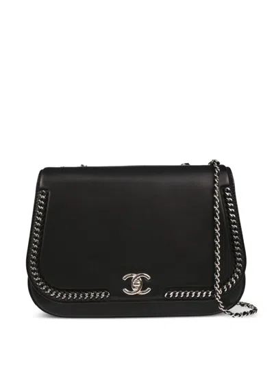 Pre-owned Chanel 2017 Chain-detailed Flap Shoulder Bag In Black