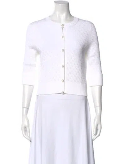 Pre-owned Chanel 2017 Crew Neck Sweater In White