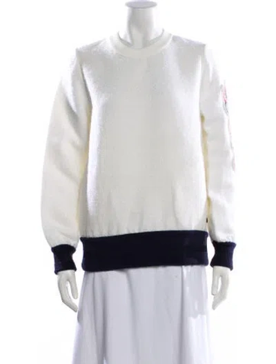 Pre-owned Chanel 2017 Crew Neck Sweatshirt In White