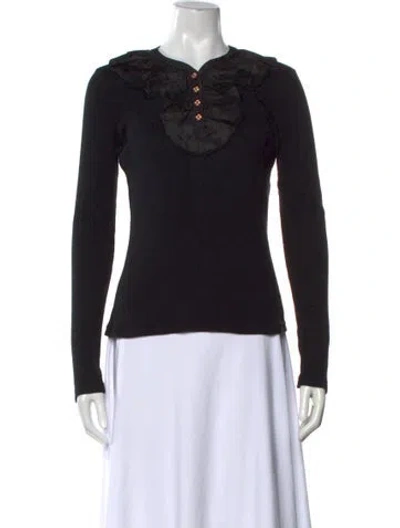 Pre-owned Chanel 2017 Crew Neck Top In Black