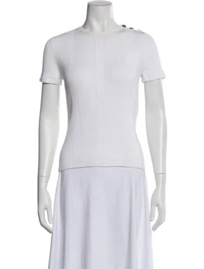 Pre-owned Chanel 2017 Crew Neck Top In White