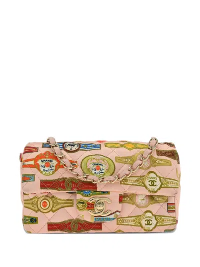 Pre-owned Chanel 2017 Cuba-print Shoulder Bag In Pink