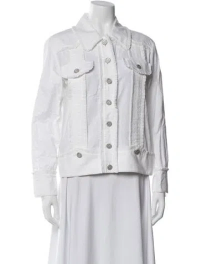 Pre-owned Chanel 2017 Denim Jacket In White