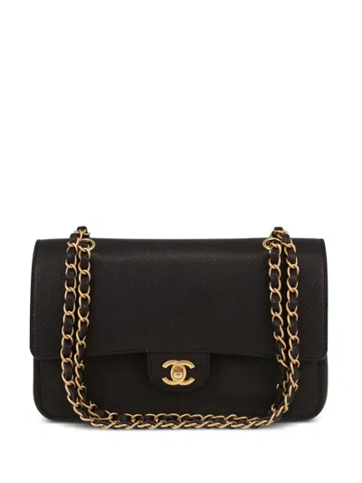 Pre-owned Chanel 2017 Double Flap Shoulder Bag In Black