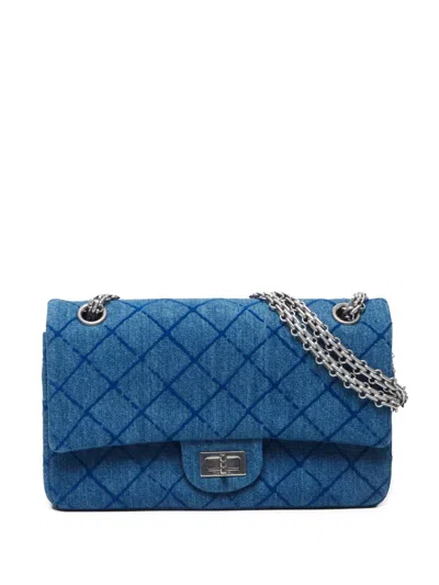 Pre-owned Chanel 2017 Double Flap Shoulder Bag In Blue