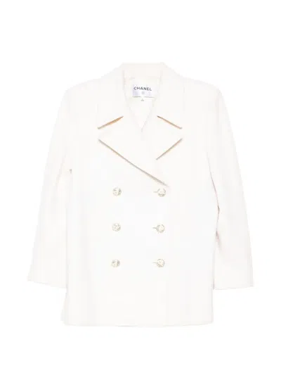 Pre-owned Chanel 2017 Double-breasted Peacoat In Neutral