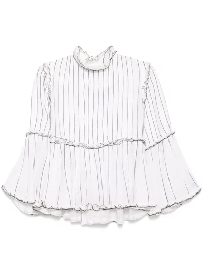 Pre-owned Chanel 2017 Flare Sleeves Top In White