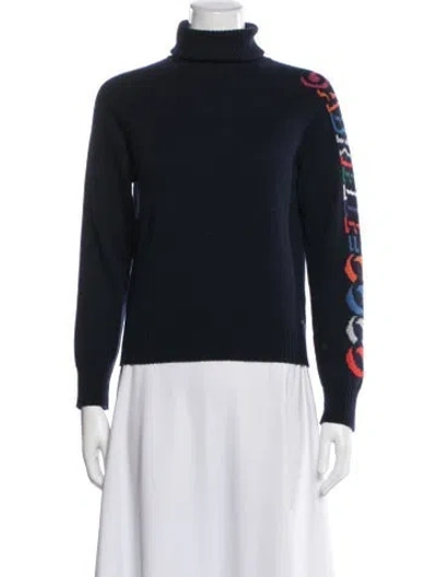 Pre-owned Chanel 2017 Gabrielle Coco Sweater In Blue