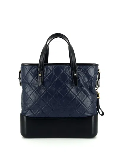 Pre-owned Chanel 2017 Gabrielle Tote Bag In Blue
