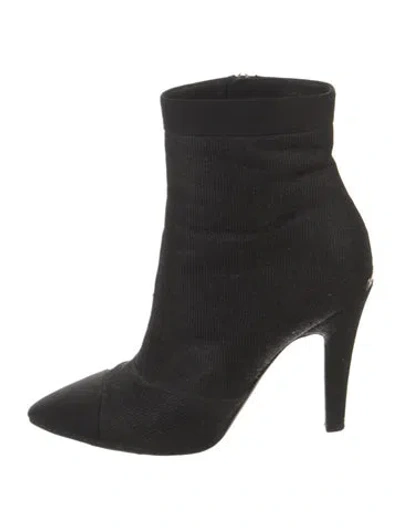 Pre-owned Chanel 2017 Glitter Accents Boots In Black