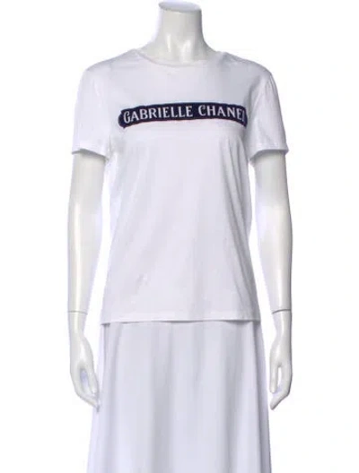 Pre-owned Chanel 2017 Graphic Print T-shirt In White