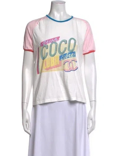 Pre-owned Chanel 2017 Graphic Print T-shirt In White