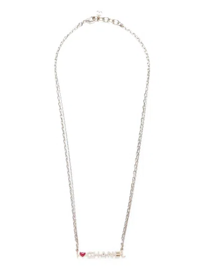 Pre-owned Chanel 2017 I Love  Chain Necklace In Gold