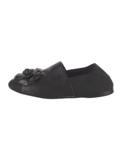 Pre-owned Chanel 2017 Interlocking Cc Logo Ballet Flats In Black