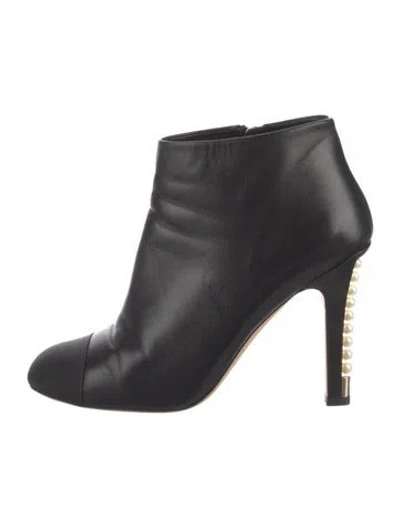 Pre-owned Chanel 2017 Interlocking Cc Logo Boots In Black