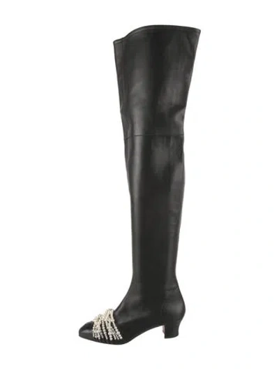 Pre-owned Chanel 2017 Interlocking Cc Logo Boots W/ Tags In Black