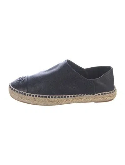Pre-owned Chanel 2017 Interlocking Cc Logo Espadrilles In Blue