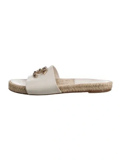Pre-owned Chanel 2017 Interlocking Cc Logo Espadrilles In Neutrals