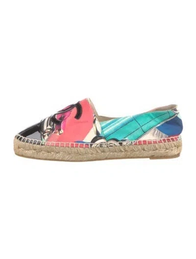Pre-owned Chanel 2017 Interlocking Cc Logo Espadrilles In Pink
