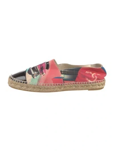 Pre-owned Chanel 2017 Interlocking Cc Logo Espadrilles In Pink