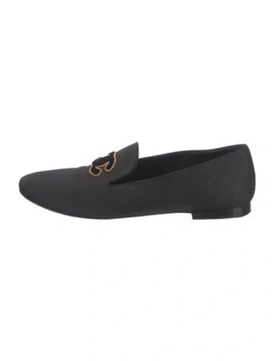 Pre-owned Chanel 2017 Interlocking Cc Logo Loafers In Black/metallic