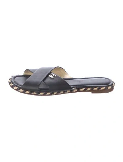 Pre-owned Chanel 2017 Interlocking Cc Logo Slides In Multi