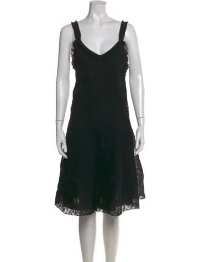 Pre-owned Chanel 2017 Knee-length Dress In Black