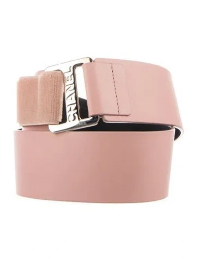 Pre-owned Chanel 2017 Leather Belt In Pink
