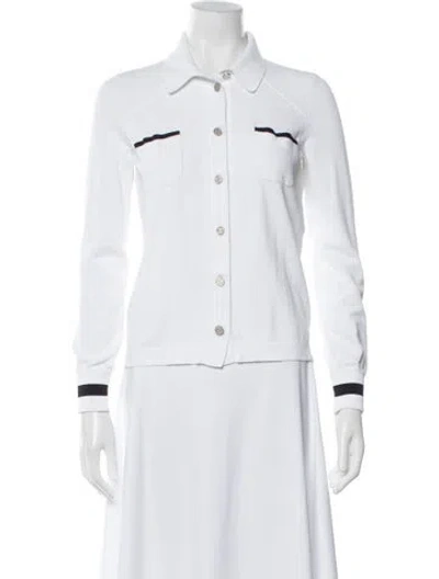 Pre-owned Chanel 2017 Long Sleeve Polo In White