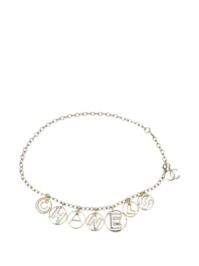 Pre-owned Chanel 2017 Medallion Chain Belt In Gold