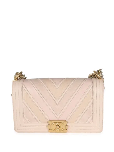 Pre-owned Chanel 2017 Medium Boy  Shoulder Bag In Neutrals