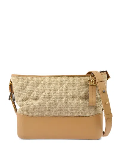 Pre-owned Chanel 2017 Medium Gabrielle Shoulder Bag In Neutrals