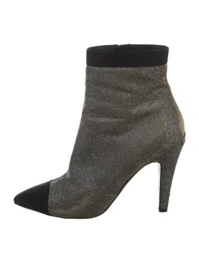 Pre-owned Chanel 2017 Mesh Sock Boots In Gold/metallic