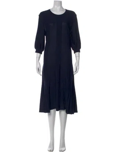 Pre-owned Chanel 2017 Midi Length Dress In Blue