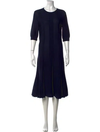 Pre-owned Chanel 2017 Midi Length Dress In Blue