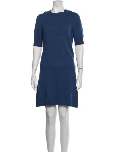 Pre-owned Chanel 2017 Midi Length Dress In Blue
