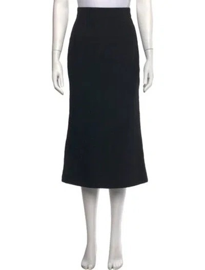 Pre-owned Chanel 2017 Midi Length Skirt In Black