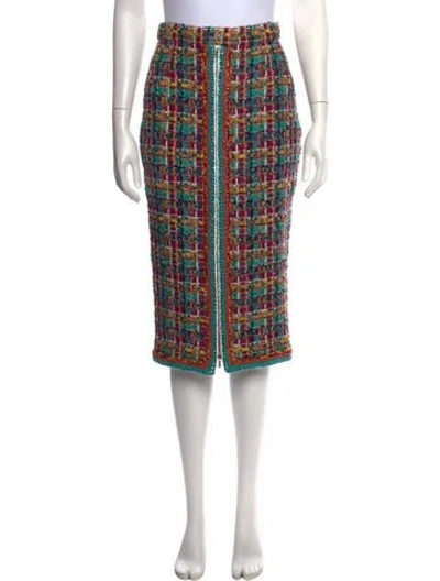Pre-owned Chanel 2017 Midi Length Skirt In Blue
