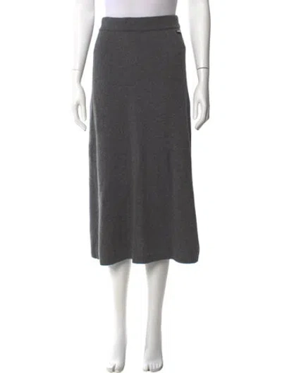 Pre-owned Chanel 2017 Midi Length Skirt In Gray